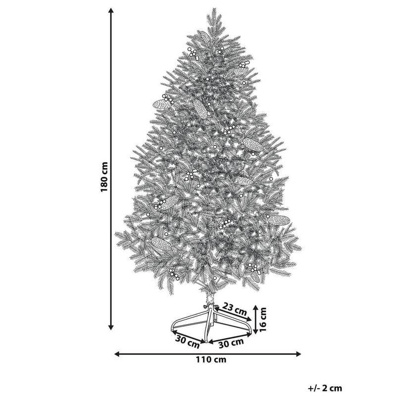 Keinotekoinen joulukuusi Palomar - 110x110x180 cm - Sisustustuotteet - Joulukoristeet & juhlakoristeet - Joulukoristeet - Tekokuusi