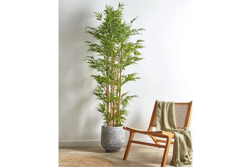 Konstgjord växt Beliani Bamboo Green, Light colored wood - Puutarhakalusteet - Parveke - Parvekeviljely - Parvekekukat