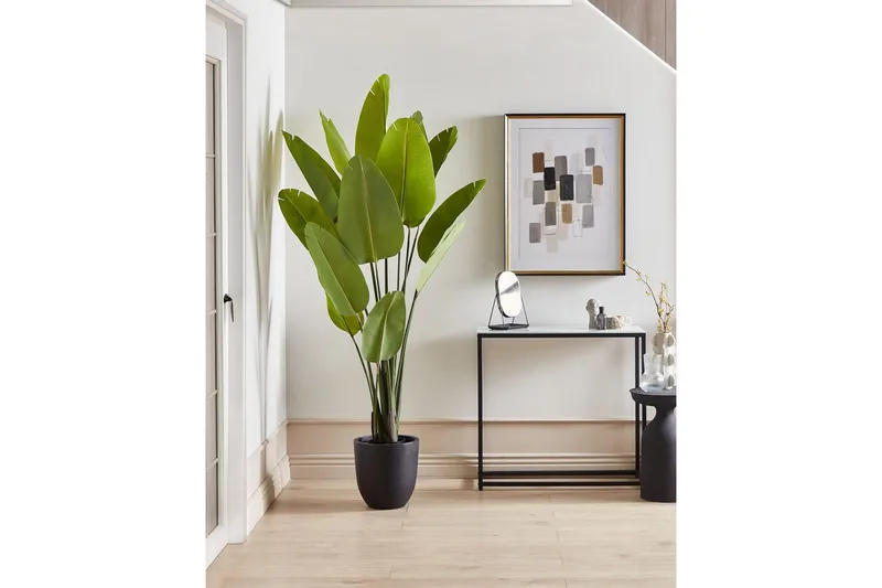 Konstgjord växt Beliani Banana Tree Grön/Svart, 115x115x187 cm Green||Black - Puutarhakalusteet - Parveke - Parvekeviljely - Parvekekukat