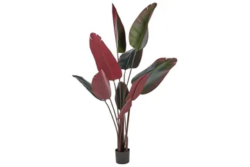 Konstgjord växt Beliani Banana Tree Grön/svart/röd, 95x95x170 cm Green||Black||Red - Puutarhakalusteet - Parveke - Parvekeviljely - Parvekekukat