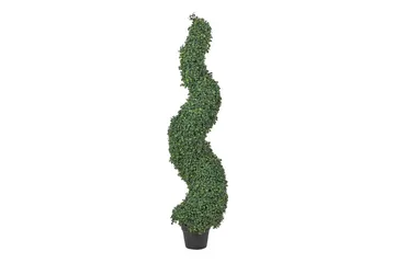 Konstgjord växt Beliani Boxwood Spiral Tree Green||Black - Puutarhakalusteet - Parveke - Parvekeviljely - Parvekekukat