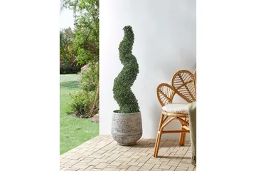 Konstgjord växt Beliani Boxwood Spiral Tree Green||Black - Puutarhakalusteet - Parveke - Parvekeviljely - Parvekekukat