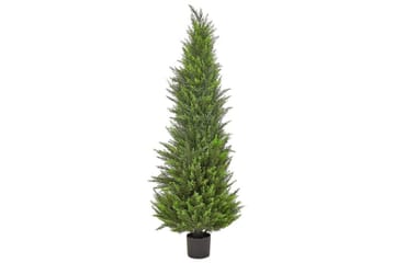 Konstgjord växt Beliani Cedar Tree 50x50x153 cm Green||Dark colored wood - Puutarhakalusteet - Parveke - Parvekeviljely - Parvekekukat