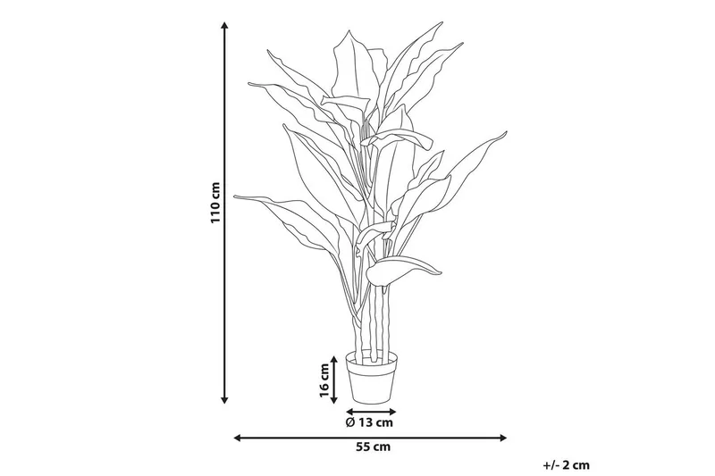 Konstgjord växt Beliani Dieffenbachia 55x55x110 cm Green||Black - Puutarhakalusteet - Parveke - Parvekeviljely - Parvekekukat