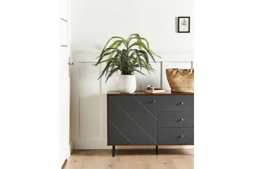 Konstgjord växt Beliani Fern Leaf Plant Green||Black - Puutarhakalusteet - Parveke - Parvekeviljely - Parvekekukat