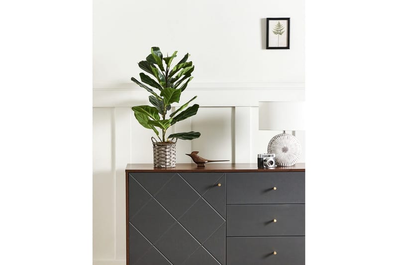 Konstgjord växt Beliani Fiddle Leaf Tree Green||Black - Puutarhakalusteet - Parveke - Parvekeviljely - Parvekekukat