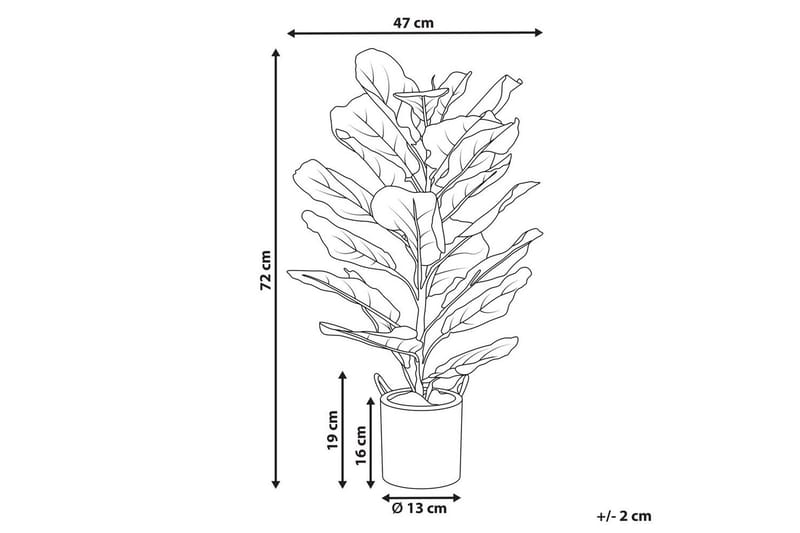 Konstgjord växt Beliani Fiddle Leaf Tree Green||Black - Puutarhakalusteet - Parveke - Parvekeviljely - Parvekekukat