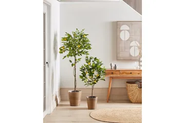 Konstgjord växt Beliani Lemon Tree 66x66x156 cm Green||Black - Puutarhakalusteet - Parveke - Parvekeviljely - Parvekekukat