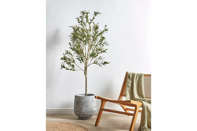 Konstgjord växt Beliani Olive Tree 63x63x153 cm Green||Black - Puutarhakalusteet - Parveke - Parvekeviljely - Parvekekukat