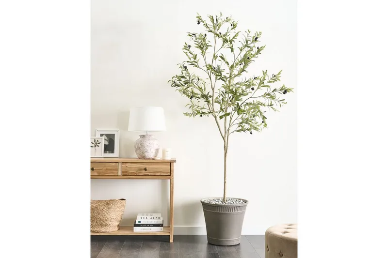 Konstgjord växt Beliani Olive Tree 75x75x178 cm Green||Black - Puutarhakalusteet - Parveke - Parvekeviljely - Parvekekukat