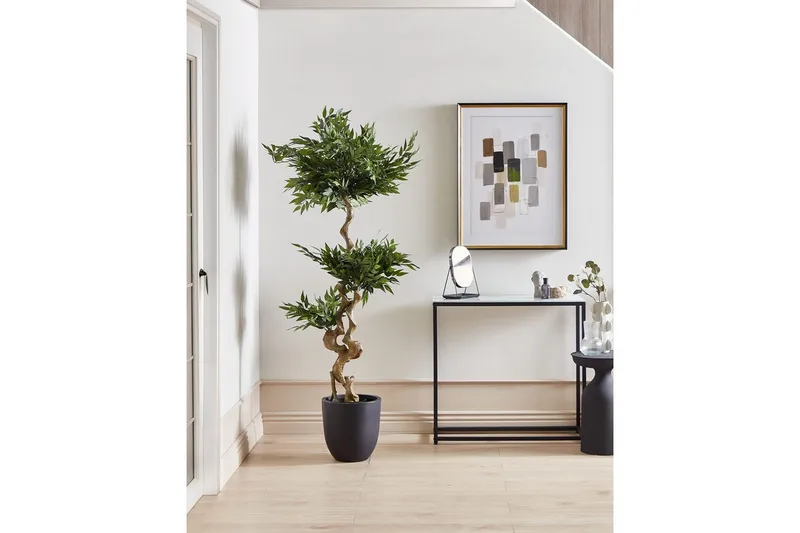 Konstgjord växt Beliani Ruscus Tree Green||Black - Puutarhakalusteet - Parveke - Parvekeviljely - Parvekekukat