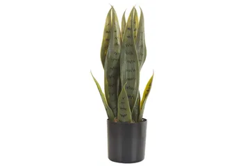 Konstgjord växt Beliani Snake Plant 10x10x40 cm Green||Black - Puutarhakalusteet - Parveke - Parvekeviljely - Parvekekukat