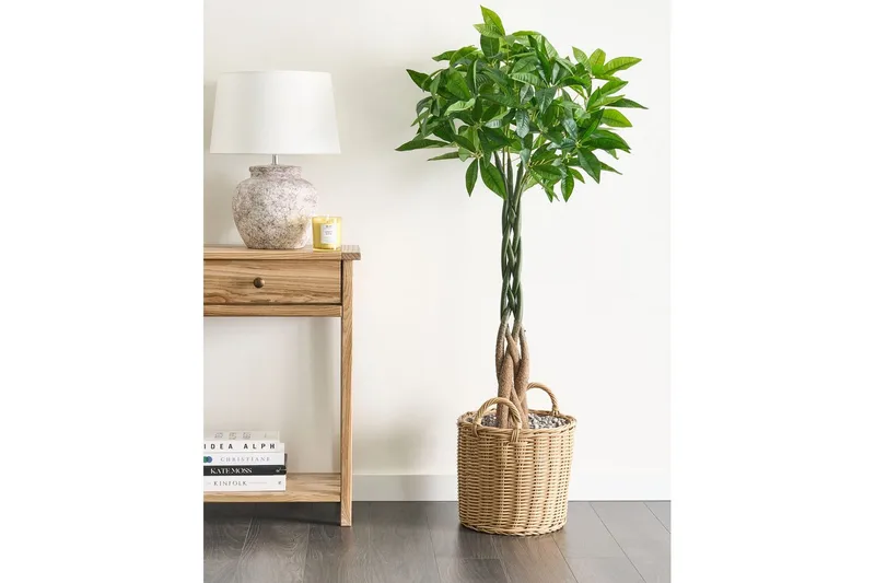 Konstgjord växt Beliani Pachira Tree Green||Black - Puutarhakalusteet - Parveke - Parvekeviljely - Parvekekukat