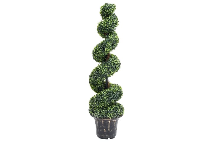 Tekokasvi puksipuuspiraali ruukulla vihreä 117 cm - Vihreä - Tekokasvit - Parvekekukat