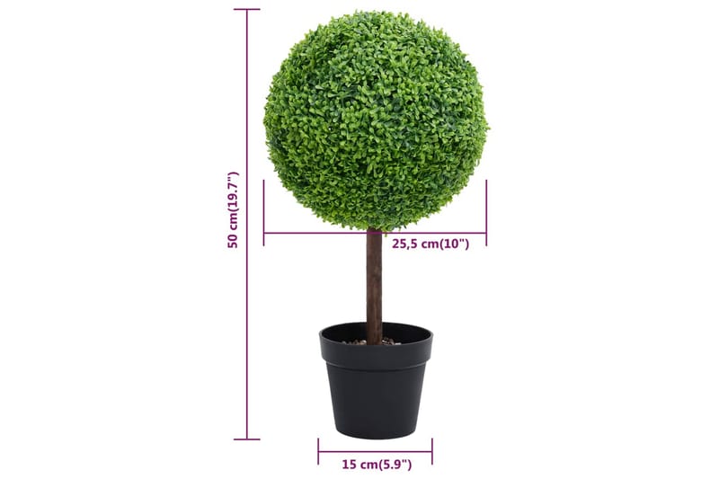 Tekokasvi puksipuu ruukulla pallonmuotoinen vihreä 50 cm - Vihreä - Puutarhakalusteet - Parveke - Parvekeviljely - Parvekekukat