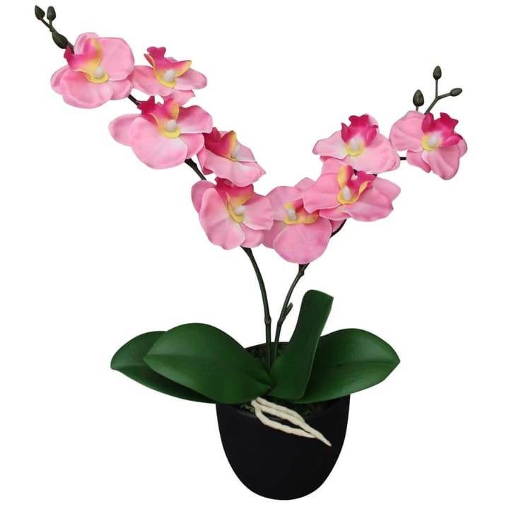 Tekokukka ruukulla orkidea 30 cm vaaleanpunainen - Monivärinen - Tekokasvit - Parvekekukat
