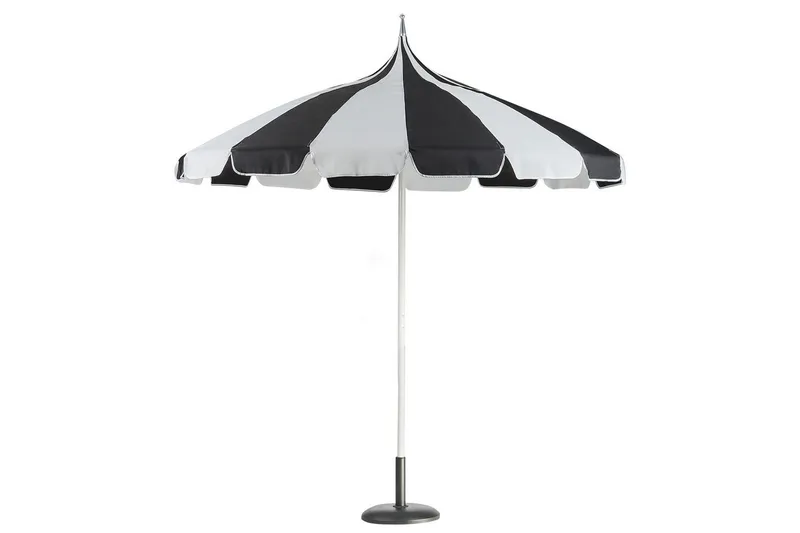 Balkongparasoll Beliani Minoa Beige Black||White - Puutarhakalusteet - Aurinkosuoja - Aurinkovarjo - Parvekevarjo