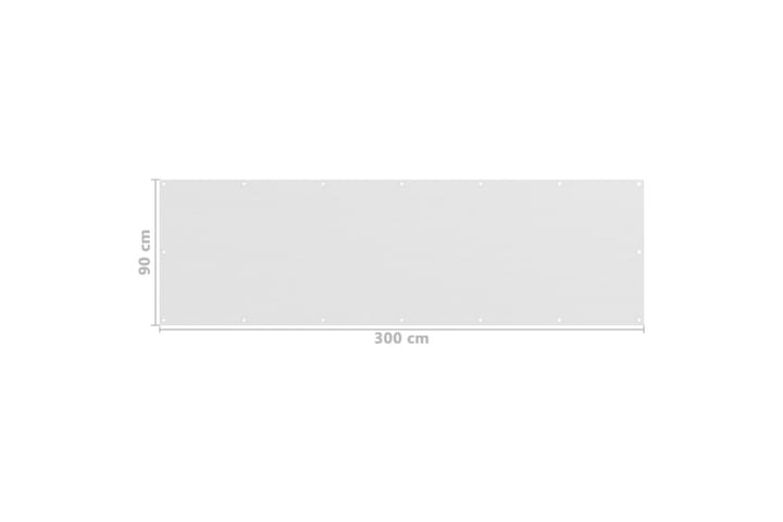 Parvekkeen näkösuoja 90x300 cm HDPE - Valkoinen - Parvekesuoja