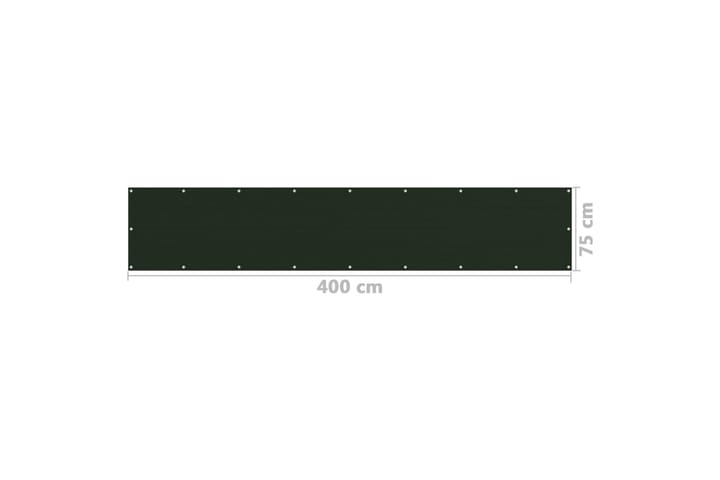 Parvekkeen Näkösuoja75x400 cm HDPE - Vihreä - Parvekesuoja