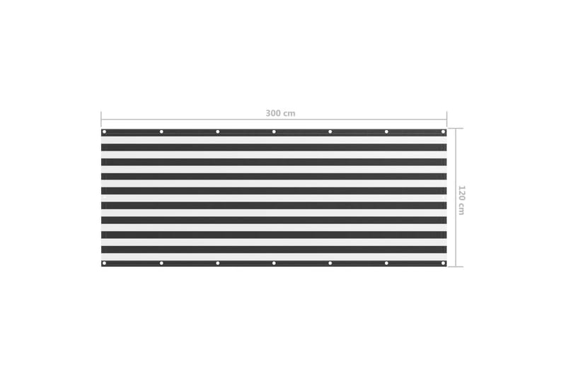 Parvekkeen suoja antrasiitti/valkoinen 120x300 cm Oxford - Monivärinen - Puutarhakalusteet - Parveke - Turvallisuus & parvekkeen tuulisuoja - Parvekesuoja
