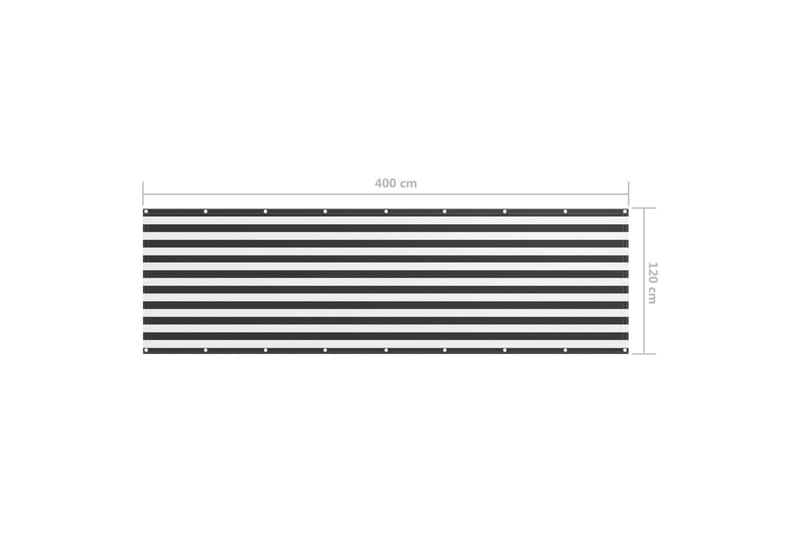 Parvekkeen suoja antrasiitti/valkoinen 120x400 cm Oxford - Monivärinen - Puutarhakalusteet - Parveke - Turvallisuus & parvekkeen tuulisuoja - Parvekesuoja