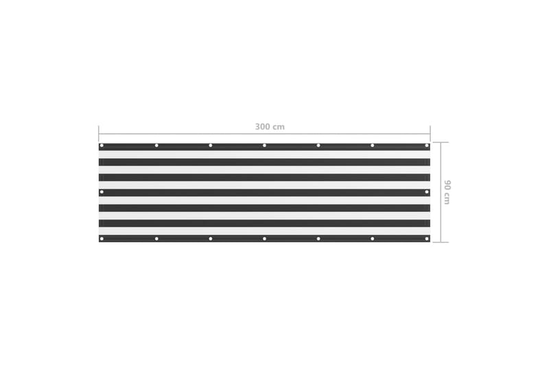 Parvekkeen suoja antrasiitti/valkoinen 90x300 cm Oxford - Monivärinen - Puutarhakalusteet - Parveke - Turvallisuus & parvekkeen tuulisuoja - Parvekesuoja