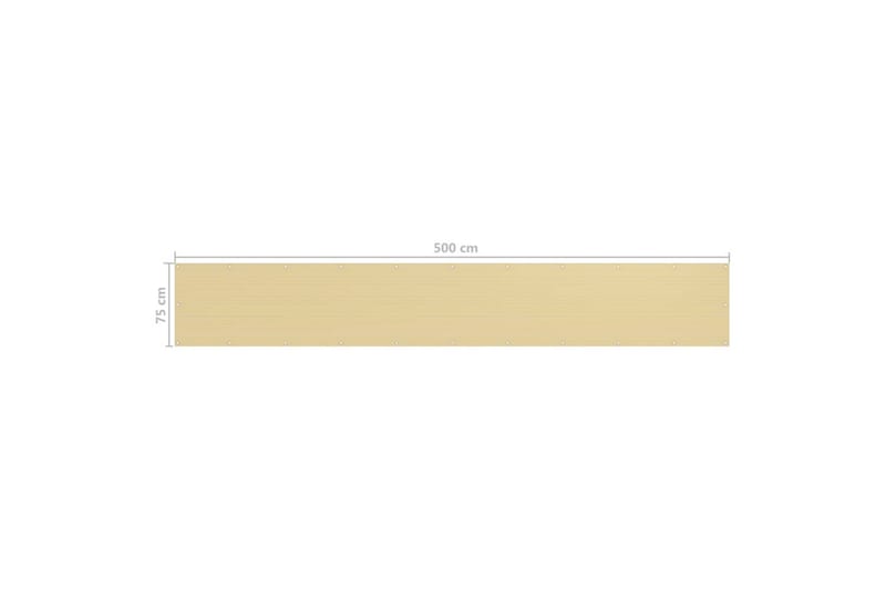 Parvekkeen suoja beige 75x500 cm HDPE - Beige - Puutarhakalusteet - Parveke - Turvallisuus & parvekkeen tuulisuoja - Parvekesuoja