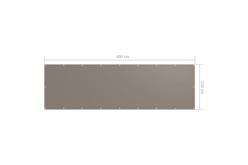 Parvekkeen suoja harmaanruskea 120x400 cm Oxford kangas - Taupe - Puutarhakalusteet - Parveke - Turvallisuus & parvekkeen tuulisuoja - Parvekesuoja