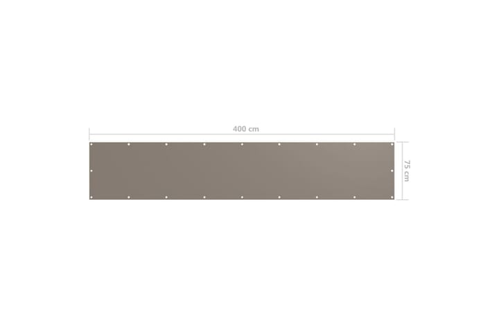 Parvekkeen suoja harmaanruskea 75x400 cm Oxford kangas - Taupe - Parvekesuoja