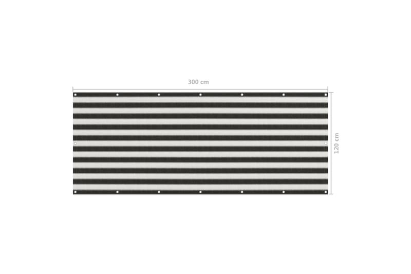 Parvekkeen suoja HDPE 120x300 cm antrasiitti ja valkoinen - Antrasiitti - Puutarhakalusteet - Parveke - Turvallisuus & parvekkeen tuulisuoja - Parvekesuoja