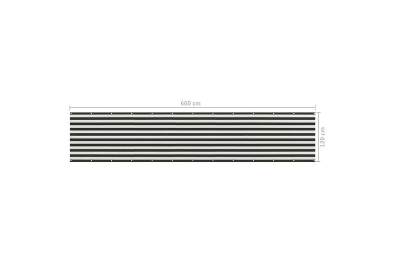 Parvekkeen suoja HDPE 120x600 cm antrasiitti ja valkoinen - Antrasiitti - Puutarhakalusteet - Parveke - Turvallisuus & parvekkeen tuulisuoja - Parvekesuoja