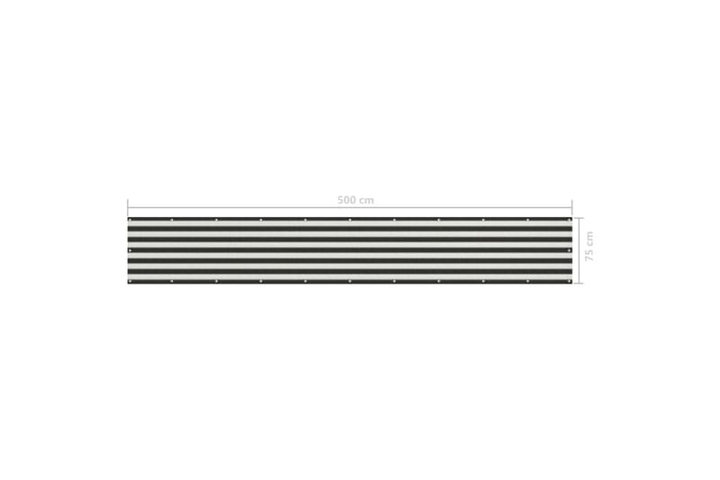 Parvekkeen suoja HDPE 75x500 cm antrasiitti ja valkoinen - Antrasiitti - Puutarhakalusteet - Parveke - Turvallisuus & parvekkeen tuulisuoja - Parvekesuoja