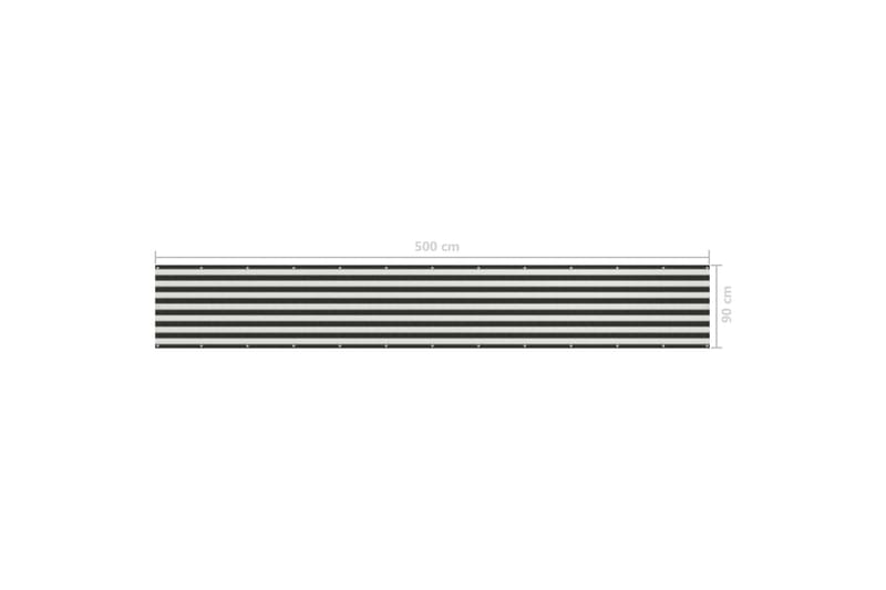 Parvekkeen suoja HDPE 90x500 cm antrasiitti ja valkoinen - Antrasiitti - Puutarhakalusteet - Parveke - Turvallisuus & parvekkeen tuulisuoja - Parvekesuoja