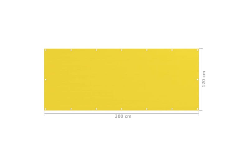 Parvekkeen suoja keltainen 120x300 cm HDPE - Puutarhakalusteet - Parveke - Turvallisuus & parvekkeen tuulisuoja - Parvekesuoja