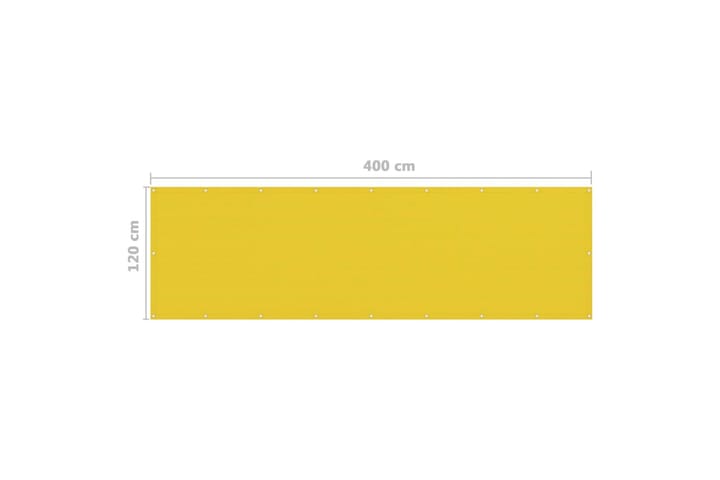 Parvekkeen suoja keltainen 120x400 cm HDPE - Keltainen - Parvekesuoja