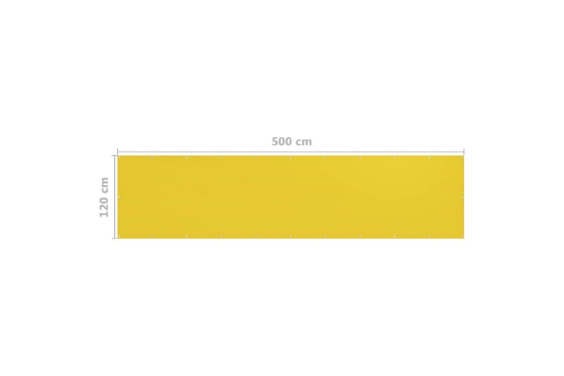 Parvekkeen suoja keltainen 120x500 cm HDPE - Keltainen - Puutarhakalusteet - Parveke - Turvallisuus & parvekkeen tuulisuoja - Parvekesuoja