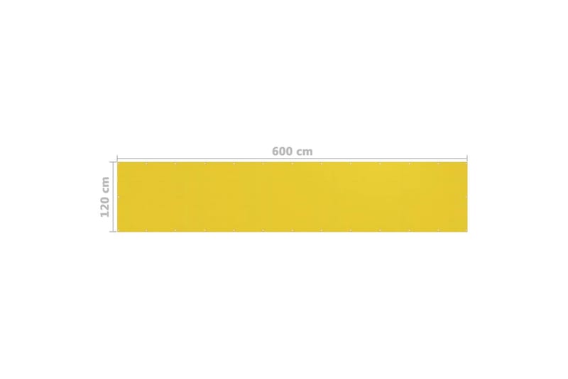 Parvekkeen suoja keltainen 120x600 cm HDPE - Keltainen - Puutarhakalusteet - Parveke - Turvallisuus & parvekkeen tuulisuoja - Parvekesuoja