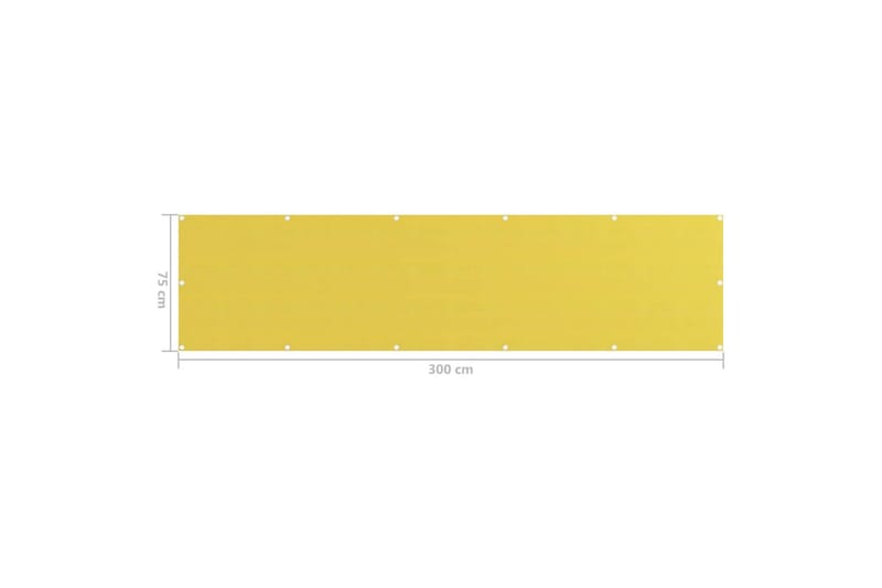 Parvekkeen suoja keltainen 75x300 cm HDPE - Keltainen - Puutarhakalusteet - Parveke - Turvallisuus & parvekkeen tuulisuoja - Parvekesuoja