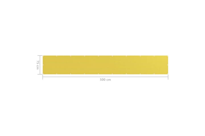 Parvekkeen suoja keltainen 75x500 cm HDPE - Keltainen - Parvekesuoja