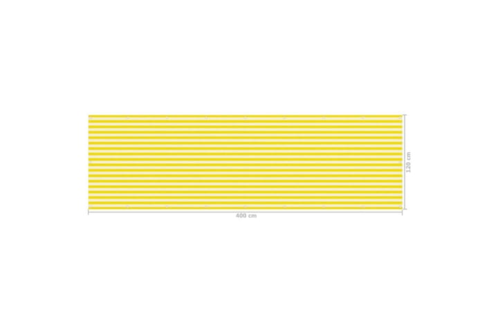 Parvekkeen suoja keltainen ja valkoinen 120x400 cm HDPE - Parvekesuoja