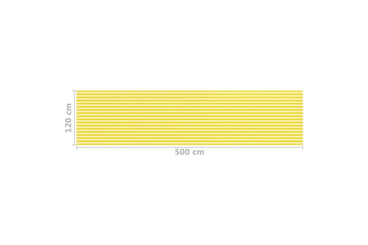 Parvekkeen suoja keltainen ja valkoinen 120x500 cm HDPE - Parvekesuoja