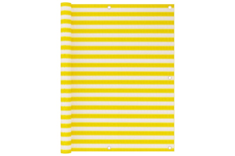 Parvekkeen suoja keltainen ja valkoinen 120x600 cm HDPE - Puutarhakalusteet - Parveke - Turvallisuus & parvekkeen tuulisuoja - Parvekesuoja