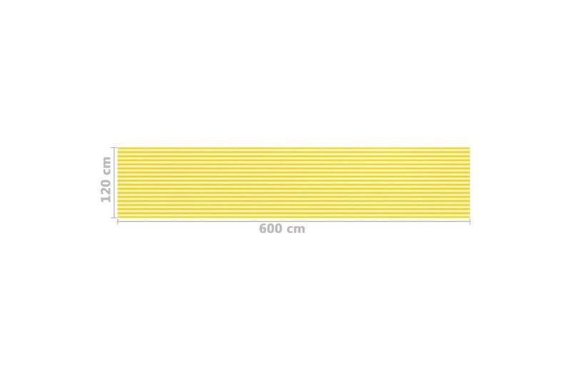Parvekkeen suoja keltainen ja valkoinen 120x600 cm HDPE - Puutarhakalusteet - Parveke - Turvallisuus & parvekkeen tuulisuoja - Parvekesuoja