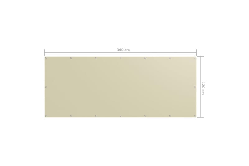 Parvekkeen suoja kerma 120x300 cm Oxford kangas - Kerma - Puutarhakalusteet - Parveke - Turvallisuus & parvekkeen tuulisuoja - Parvekesuoja