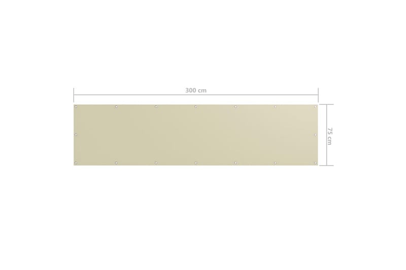 Parvekkeen suoja kerma 75x300 cm Oxford kangas - Kerma - Puutarhakalusteet - Parveke - Turvallisuus & parvekkeen tuulisuoja - Parvekesuoja