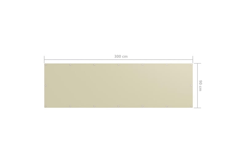 Parvekkeen suoja kerma 90x300 cm Oxford kangas - Kerma - Puutarhakalusteet - Parveke - Turvallisuus & parvekkeen tuulisuoja - Parvekesuoja