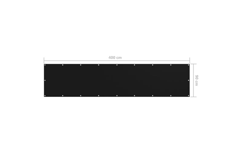 Parvekkeen suoja musta 90x400 cm Oxford kangas - Musta - Puutarhakalusteet - Parveke - Turvallisuus & parvekkeen tuulisuoja - Parvekesuoja