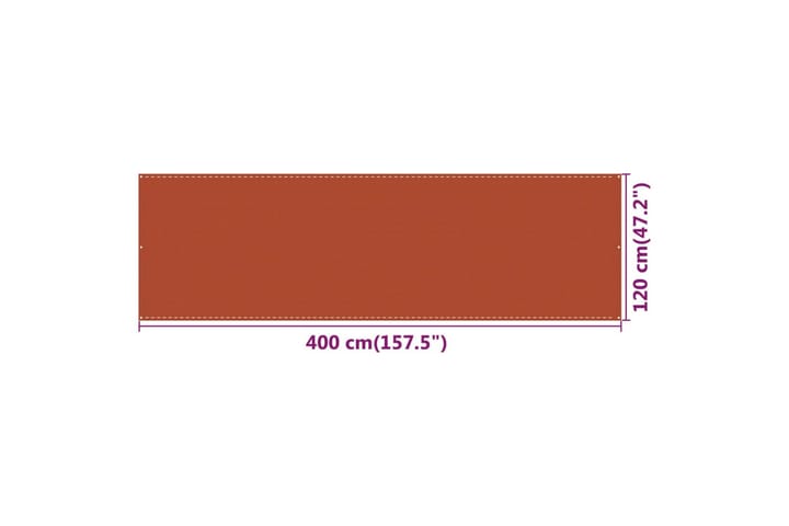 Parvekkeen suoja oranssi 120x400 cm HDPE - Oranssi - Parvekesuoja