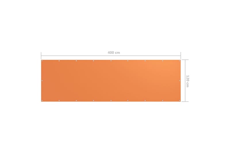 Parvekkeen suoja oranssi 120x400 cm Oxford kangas - Oranssi - Puutarhakalusteet - Parveke - Turvallisuus & parvekkeen tuulisuoja - Parvekesuoja