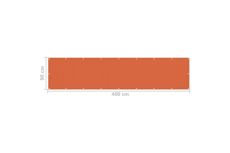 Parvekkeen suoja oranssi 90x400 cm HDPE - Puutarhakalusteet - Parveke - Turvallisuus & parvekkeen tuulisuoja - Parvekesuoja